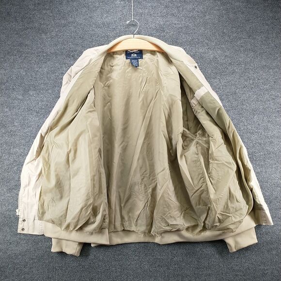 John Blair Men's Full Zip Bomber Jacket Tan 3XLT Long Sleeve Solid Lined - Picture 4 of 16